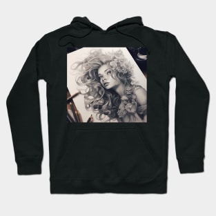 The Reflection of Feminine Essence: Portrait of a Woman in Harmony Hoodie